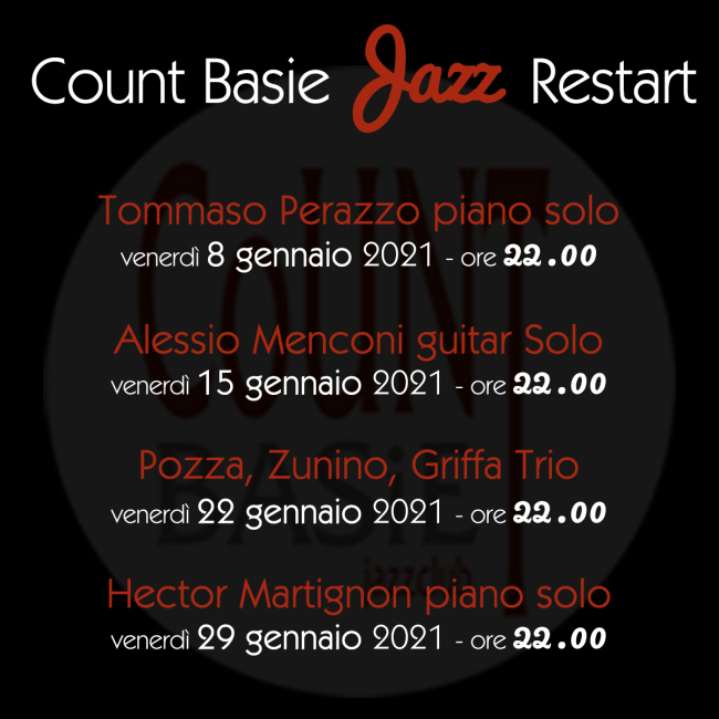 Count Basie Jazz Club: 4 concerti online a Gennaio