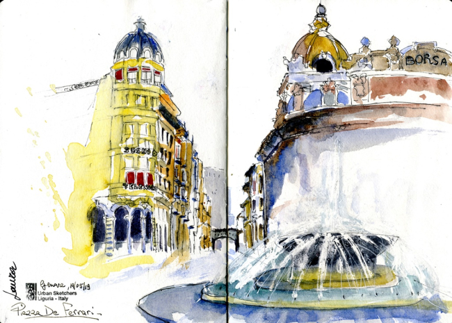 Mostra degli Urban Sketchers Liguria: architetture e paesaggi di Genova e della Liguria