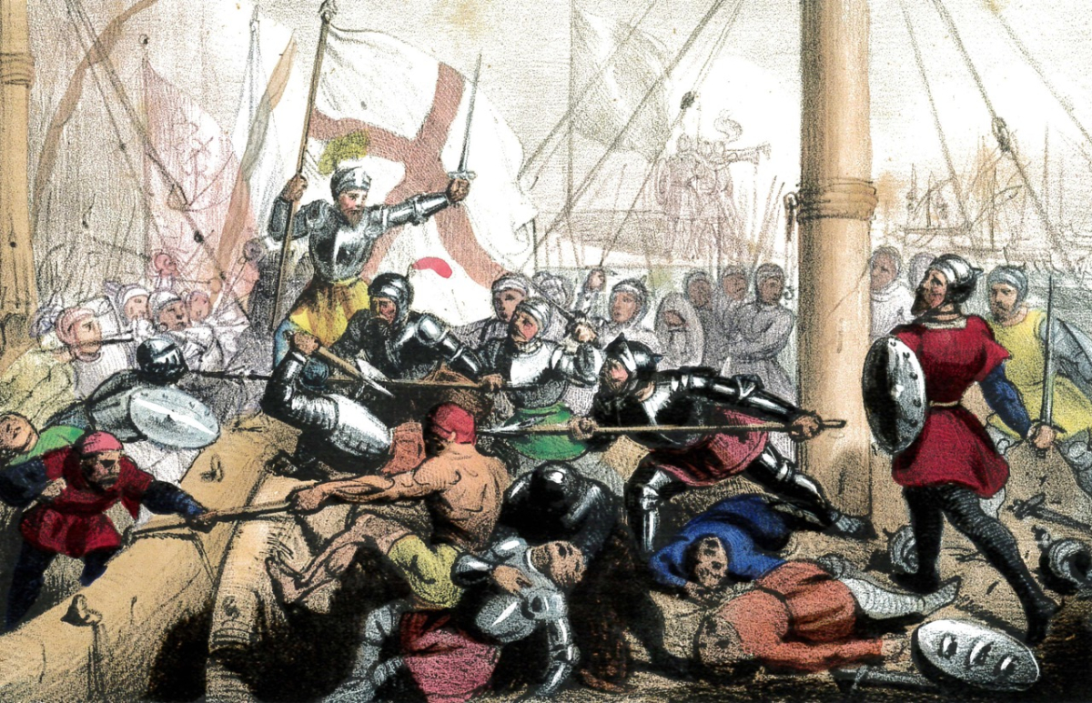 La Battaglia della Meloria, da M. Bargellini, Storia popolare di Genova 