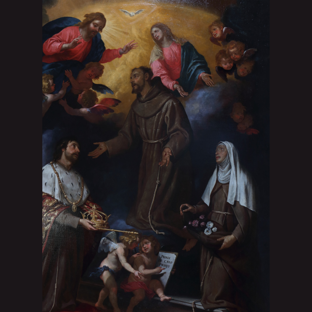 Pala d’altare con San Francesco che presenta i santi patroni Ludovico IX re di Francia ed Elisabetta regina di Portogallo 