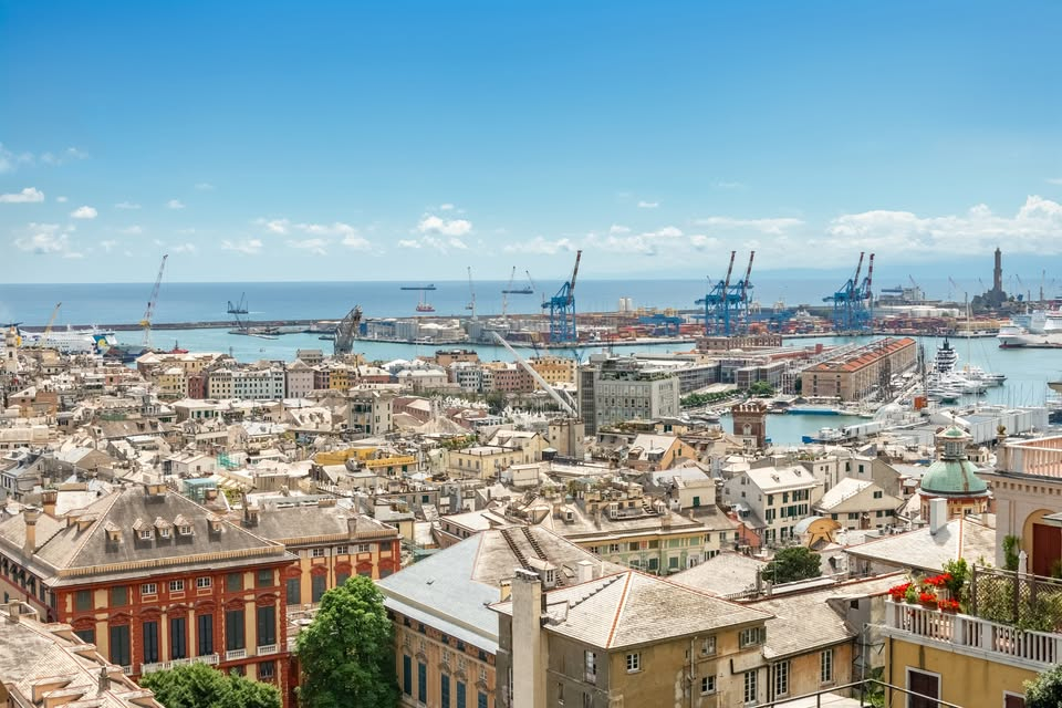 Panorama sul centro di Genova. 