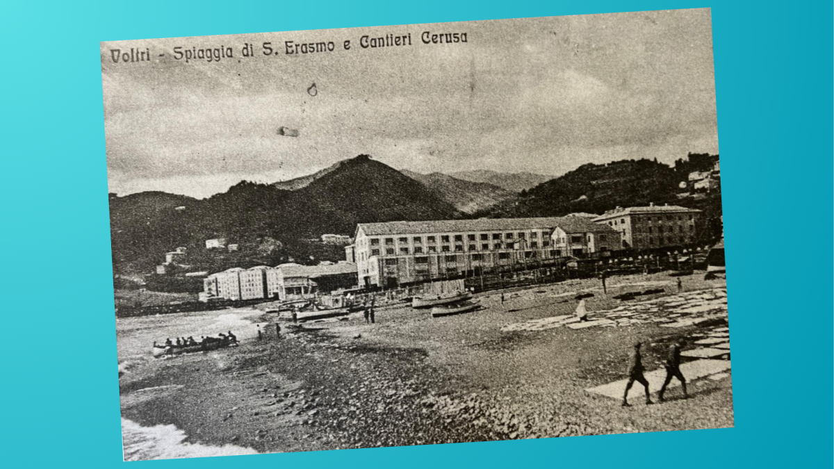 Fotografia storica della spiaggia di San’ Erasmo a Voltri, 