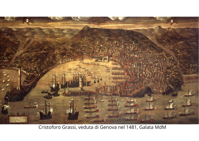 Cristoforo Grassi, veduta di Genova nel 1481, Galata MdM 
