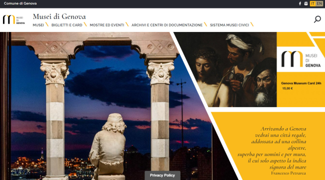 Un nuovo Sito Web e una Museum Card 24 ore per i Musei di Genova