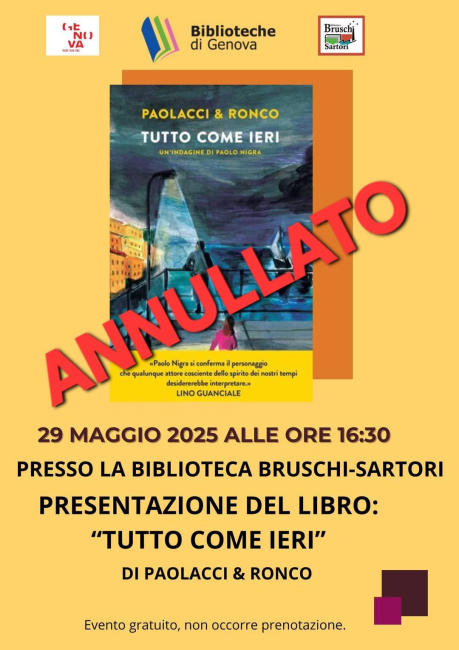 Locandina con scritta annullato