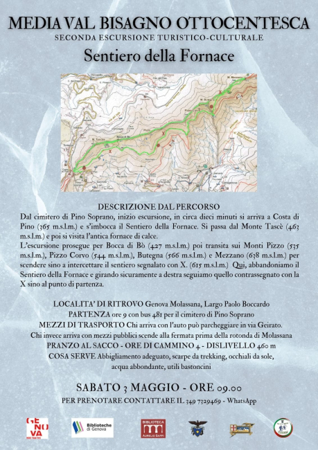 FORNACE - Locandina escursione Sentiero della Fornace