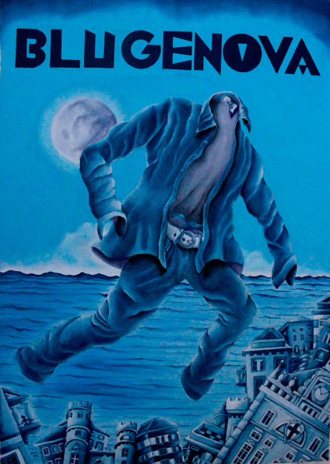 PREFETTURA - ALESSANDRO SALA - BLUGENOVA Nr. 02, olio su tela 70x100cm, 2023