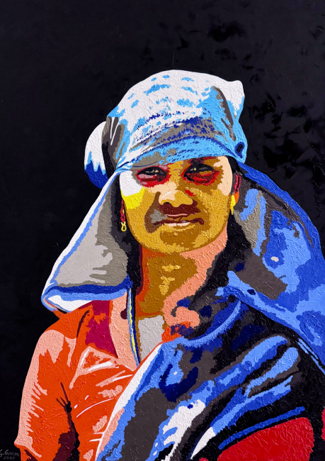 PREFETTURA - GIANNI CARREA - Very India, dipinto olio su tela 70x50 cm. 2025, (1)