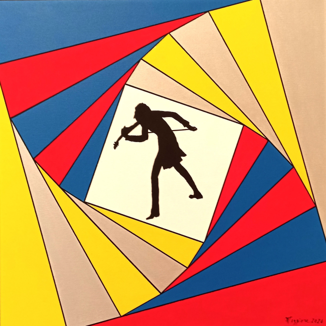 PREFETTURA - TERESA MAGGIORE - NATO PER LA MUSICA, acrilico su tela 50x50 cm, 2024