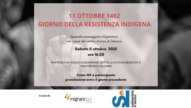 11 ottobre 1492: Giorno della Resistenza indigena. Passeggiata interculturale