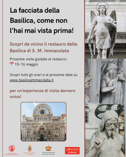 Visite guidate al cantiere di restauro della facciata della Basilica di Santa Maria Immacolata