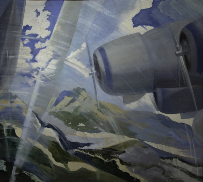 Giovanni Korompay - Aeropittura, 1936, olio su compensato